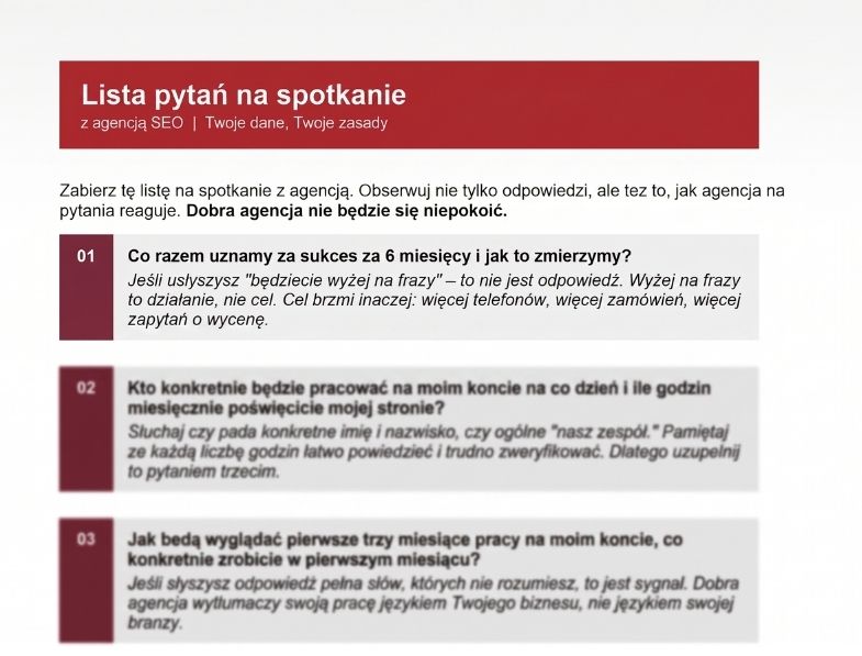pytania do agencji seo